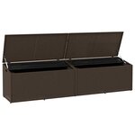 vidaXL Boîte de rangement de jardin marron 220x50x58 cm résine tressée