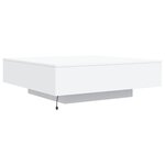 vidaXL Table basse avec lumières LED blanc 100x100x31 cm