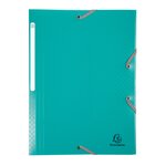 Chemise à élastique 3 rabats plastique forever young exacompta 24 x 32 cm - dos 3 cm couleurs assorties - lot de 4