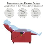 vidaXL Fauteuil de massage inclinable électrique rouge similicuir