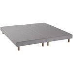 Sommiers tapissiers à lattes 2 x 90 x 200 - Bois massif gris + pieds