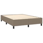 vidaXL Sommier à lattes de lit et matelas et LED Taupe 140x190cm Tissu
