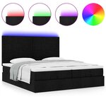 VidaXL Cadre de lit ottoman avec matelas noir 200x200cm tissu