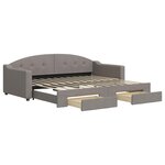 vidaXL Lit de jour avec gigogne et tiroirs sans matelas taupe 90x200cm