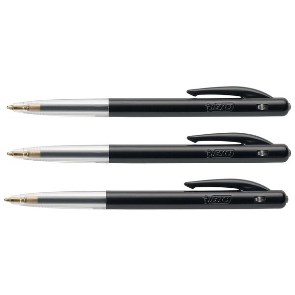 Stylo bille Rétractable M10 CLIC Medium pointe moyenne 1 mm noire x 3 BIC