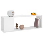 vidaXL Meuble TV Blanc brillant 100x24x32 cm Bois d'ingénierie