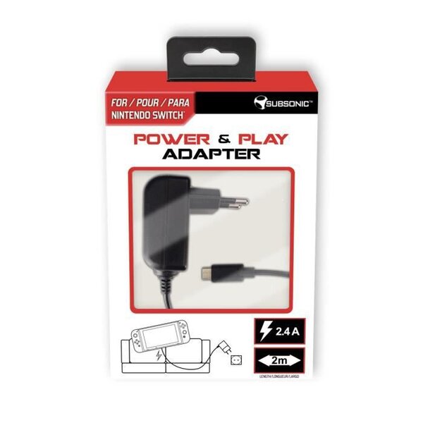 Subsonic - Chargeur secteur Type C pour Nintendo Switch Console et Accessoires - Power & Play adapter
