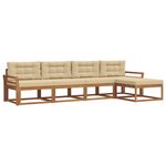 vidaXL Ensemble de canapés d'extérieur 5 Pièces Naturel et Beige