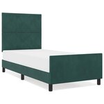 vidaXL Cadre de lit avec tête de lit Vert foncé 100 x 200 cm Velours