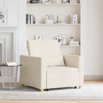 vidaXL Canapé-lit escamotable simple Blanc crème 90 x 165 x 87 cm
