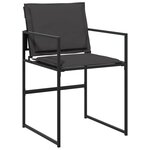 vidaXL Ensemble à manger de jardin avec coussins 11 Pièces noir textilène