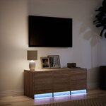 vidaXL Meuble TV avec LED chêne marron 97x34x40 cm bois d'ingénierie