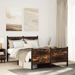 vidaXL Cadre de lit en métal sans matelas chêne fumé 120x190 cm
