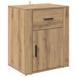 vidaXL Cabinet de chevet avec tiroir chêne artisanal 50 x 36 x 60 cm