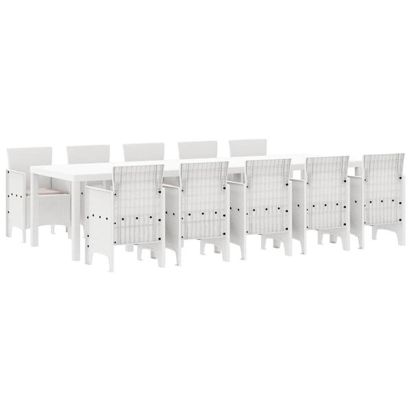 vidaXL Ensemble de salle à manger pour jardin 11 Pièces Blanc et Taupe