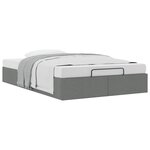 vidaXL Cadre de lit ottoman sans matelas gris foncé 120x200 cm tissu
