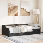 vidaXL Lit de jour avec 2 tiroirs sans matelas IRUN noir 90x200 cm