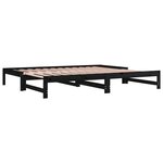 vidaXL Lit coulissant sans matelas noir 2x(90x200) cm