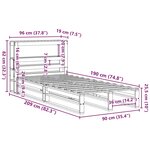 vidaXL Cadre de lit sans matelas blanc 90x190 cm bois de pin massif