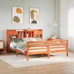 vidaXL Lit bibliothèque sans matelas cire marron 200x200 cm pin massif