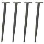 vidaXL Pieds de table console forme conique 4 pièces Anthracite 72-73 cm Acier
