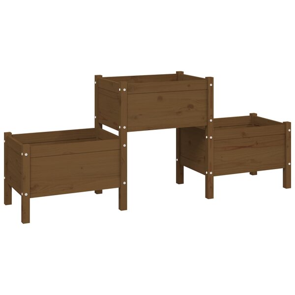 vidaXL Jardinière Marron miel 178 5x44x75 cm Bois massif de pin