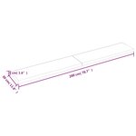 vidaXL Étagère murale 200x30x(2-4) cm bois de chêne massif non traité