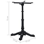 vidaXL Pied de table de bistro noir 52x52x72 cm fonte