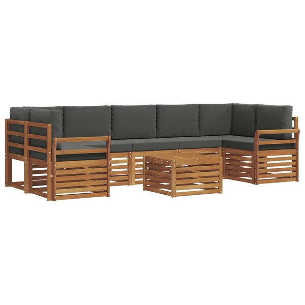 vidaXL Ensemble de canapés d'extérieur 8 pc Naturel et Anthracite