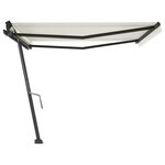 vidaXL Auvent manuel rétractable sur pied 450x350 cm Crème
