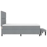 vidaXL Lit à Ressorts avec Matelas et Banc Gris Clair 160x200 cm Tissu