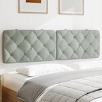 vidaXL Coussin de tête de lit gris clair 180 cm velours