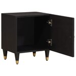 vidaXL Cabinet de chevet avec porte Noir 40 x 33 x 46 cm