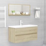 vidaXL Miroir de salle de bain Chêne sonoma 90x10 5x37 cm Aggloméré