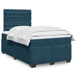 vidaXL Sommier à lattes de lit et matelas bleu 120x190 cm velours