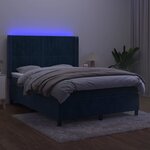 vidaXL Sommier à lattes de lit matelas et LED Bleu foncé 140x200 cm