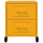 vidaXL Table de chevet jaune moutarde 36x39x43 5 cm acier