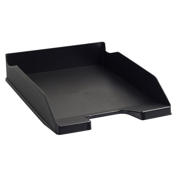 Corbeille à courrier ECO BLACK en polypropylène recyclé - Dim : L 25,5 x H 6,5 x P 34,7 cm. Coloris noir