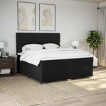vidaXL Sommier à lattes de lit avec matelas Noir 200x200 cm Tissu