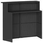 vidaXL Ensemble de bar de jardin 3 Pièces avec coussins noir poly rotin
