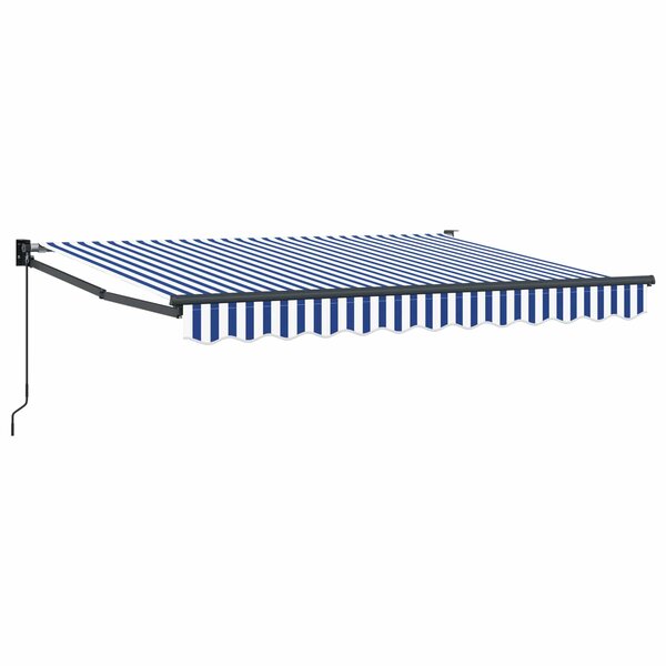 vidaXL Auvent rétractable Bleu et Blanc 3 5 x 2 m
