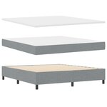 vidaXL Lit à ressorts avec matelas et lumière LED grise clair 180x200 cm en tissu