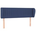 vidaXL Tête de lit avec oreilles Bleu 147x23x78/88 cm Tissu