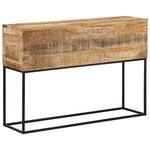 vidaXL Table console 110x30x75 cm bois de manguier massif brut et fer