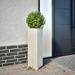 vidaXL Jardinières 2 Pièces blanc triangulaire 30x26x75 cm acier