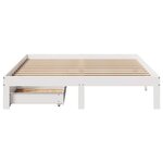 vidaXL Cadre de lit avec tiroirs sans matelas blanc 135x190 cm