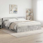 vidaXL Cabinet de Tête de Lit Gris béton Bois d'ingénierie
