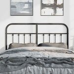 vidaXL Tête de lit de remplacement métal noir 150 cm