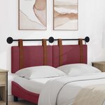 vidaXL Tête de lit suspendue Avec lumière LED Bordeaux PU antique