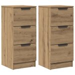 vidaXL Buffets 2 Pièces chêne artisanal 30x30x70 cm bois d'ingénierie
